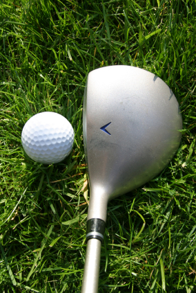 Golf Club with ball at address