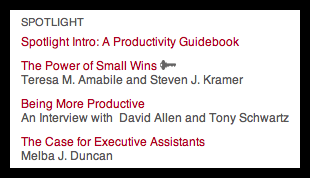 HBR Getting More Done TOC